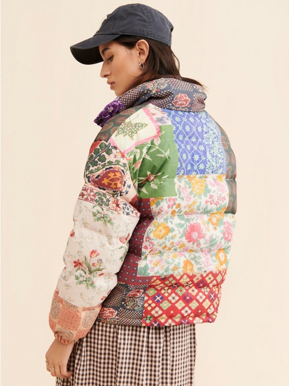 Found by Free People Mixed Print Garden Puffer Women’s XS - Picture 6 of 15